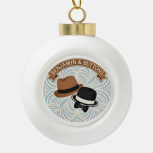 Boule En Céramique Benjamin et boutons chapeaux vintage pour hommes C