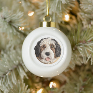 Boule En Céramique Bernedoodle Chien 3D inspiré