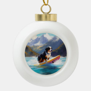 Boule En Céramique Bernese Mountain Beach Surf Paining