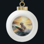 Boule En Céramique Bichon Frise Beach Plage Surf Peinture<br><div class="desc">Plongez dans le monde ludique de l'aventure canine avec cette peinture captivante. Un chien en ébullition se rend aux vagues, chevauchant habilement le surf sur une plage baisée par le soleil. L'oeuvre d'art vibrante capte magnifiquement l'essence de l'excitation au bord de la plage tandis que le chien court sans crainte...</div>