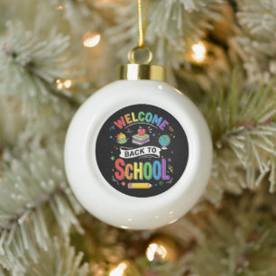 Boule En Céramique Bienvenue à l'école les enfants Enseignant Premier