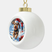 Boule En Céramique Biewer Terrier Noël Festive Scène de neige (Droite)