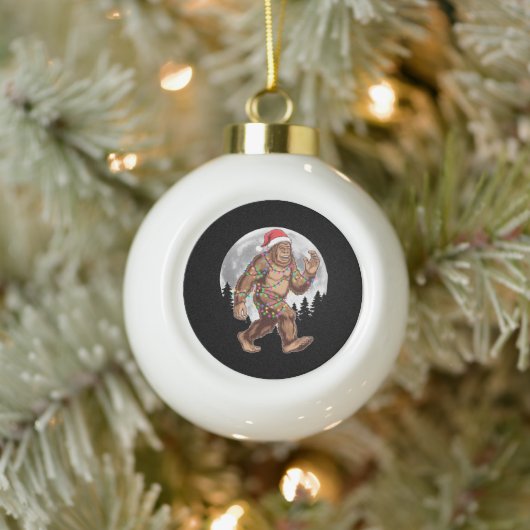 Boule En Céramique Bigfoot Père Noël Christmas Tree Lights Xmas Sasqu (Arbre)