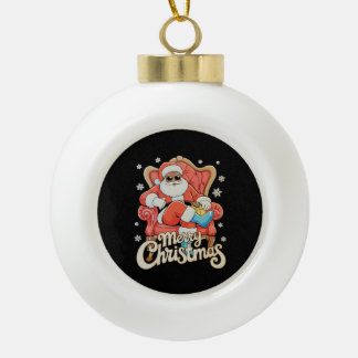 Boule En Céramique Black African American Santa Christmas Xmas