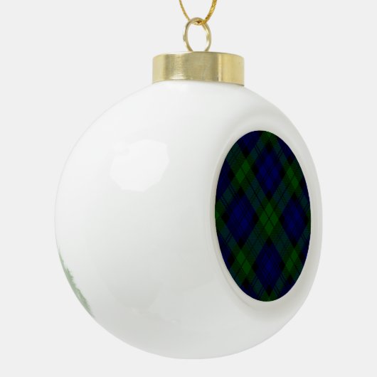 Boule En Céramique Black Watch Tartan bleu vert Plaid (Gauche)