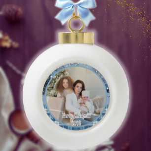 Boule En Céramique Bleu Cosy Plaid Photo hiver neige