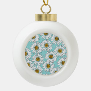 Boule En Céramique Bleu Vintage marguerite