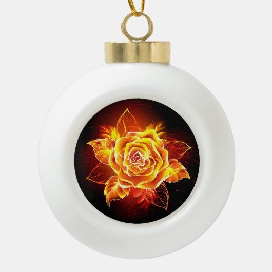 Boule En Céramique Blooming Fire Rose (Devant)