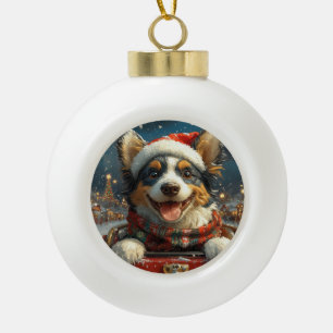 Boule En Céramique Blue Heeler Dog Roller Dessous de verre Noël