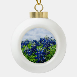 Boule En Céramique Bluebonnets Blue Floral Texas Texan Elegant