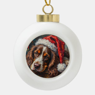 Boule En Céramique Boîte à jouets de Noël vintage pour chien Cocker S
