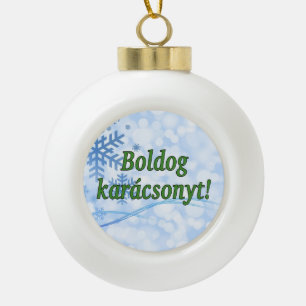 Boule En Céramique Boldog karácsonyt ! Joyeux Noël en hongrois gf