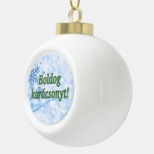 Boule En Céramique Boldog karácsonyt ! Joyeux Noël en hongrois gf (Droite)