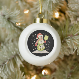 Boule En Céramique Bonhomme de neige de pickleball Chapeau de Père No