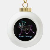 Boule En Céramique Bonnes Fêtes - Caribou électrique (Devant)