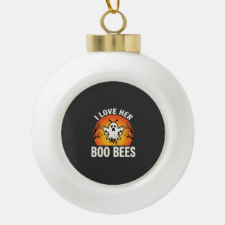 Boule En Céramique Boo Bees Halloween Ghost Bee Drôle Design_1
