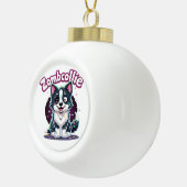 Boule En Céramique Bordure Collie BC Chien Zombie Halloween Essentiel (Droite)