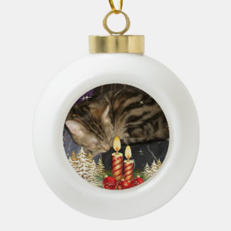 Boule En Céramique boris catenov attend les pattes père Noël