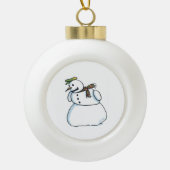 Boule En Céramique Boule de Noël en céramique blanche Snowman (Devant)