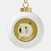 Boule de Noël en céramique Dogecoin
