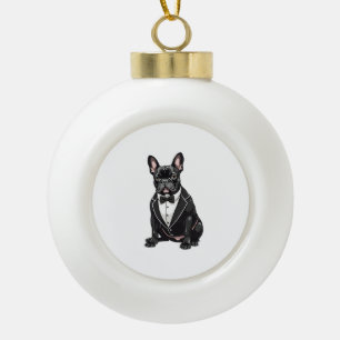 Boule En Céramique Bouledogue français en smoking