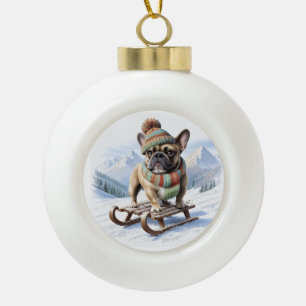 Boule En Céramique Bouledogue français traîneau bulldog