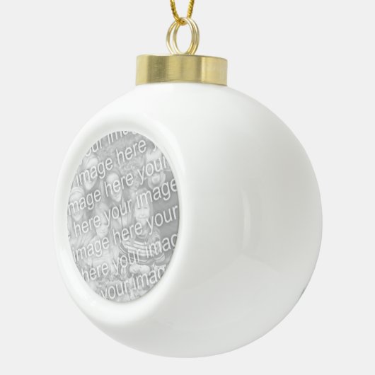 Boule En Céramique Boules de Noël | Ajouter votre propre image (Droite)