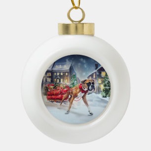 Boule En Céramique Boxeur Saison des Fêtes de Noël