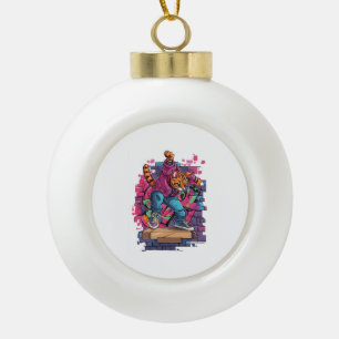 Boule En Céramique Breakdance Meow – Danse de chat graffiti urbain