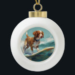 Boule En Céramique Bretagne Spaniel Beach Surf Peinture<br><div class="desc">Plongez dans le monde ludique de l'aventure canine avec cette peinture captivante. Un chien en ébullition se rend aux vagues, chevauchant habilement le surf sur une plage baisée par le soleil. L'oeuvre d'art vibrante capte magnifiquement l'essence de l'excitation au bord de la plage tandis que le chien court sans crainte...</div>
