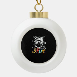 Boule En Céramique Bruh Mème Cool de Pâques Bunny Visage Lunettes de