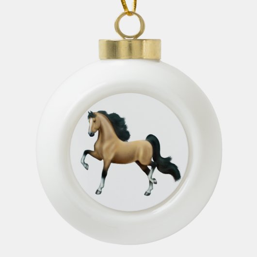 Boule En Céramique Buckskin American Saddlebred Horse Ornament (Devant)