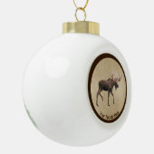 Boule En Céramique Bull Moose Sur Ancien Papier (Gauche)