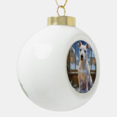 Boule En Céramique Bull Terrier with Christmas Lights Holiday (Gauche)