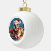 Boule En Céramique Bulldog dans Sledge Let it Neige Noël (Droite)