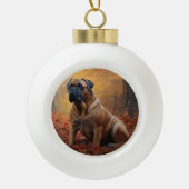 Boule En Céramique Bullmastiff en automne Feuilles automne Inspire (Devant)