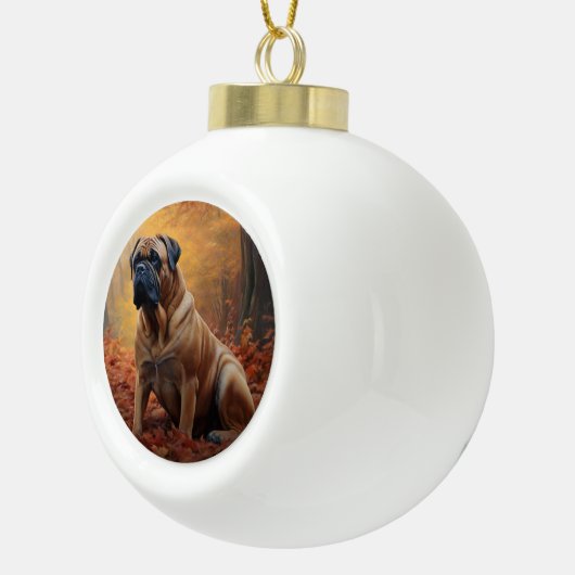 Boule En Céramique Bullmastiff en automne Feuilles automne Inspire (Droite)