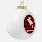 Boule En Céramique Cabine rustique Buffalo Plaid Moose (Gauche)