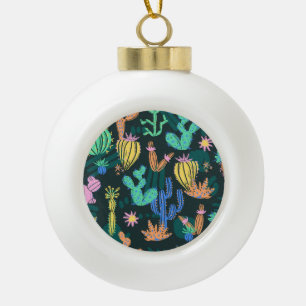 Boule En Céramique Cactus dessiné à la main : sans couture scandinave
