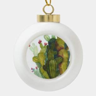 Boule En Céramique Cactus, succulents : aquarelle vintage.