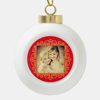 Boule En Céramique Cadeau Coeur de Noël Photo Cadeau personnalisé