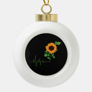 Boule En Céramique Cadeau de fleurs de tournesol