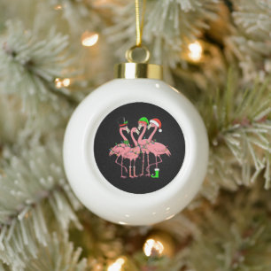 Boule En Céramique Cadeau drôle de Noël de flamant rose pour amateur 