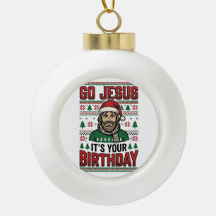 Boule En Céramique Cadeau Jésus Noël Anniversaire Vintage T-Shirt