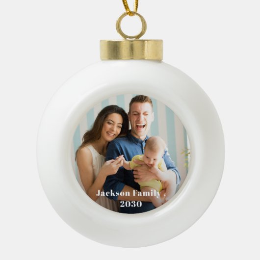 Boule En Céramique Cadeau personnalisé de famille avec un script pers (Devant)