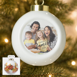Boule En Céramique Cadeau personnalisé FAMILLE écriture une photo