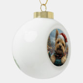 Boule En Céramique Cairn Terrier Dog Roller Dessous de verre Noël (Gauche)