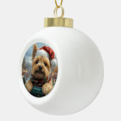 Boule En Céramique Cairn Terrier Dog Roller Dessous de verre Noël (Droite)