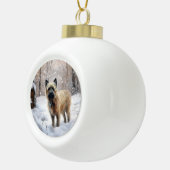 Boule En Céramique Cairn Terrier Qu'Il Neige Noël (Droite)