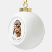 Boule En Céramique Camel de Noël, personnalisable (Droite)
